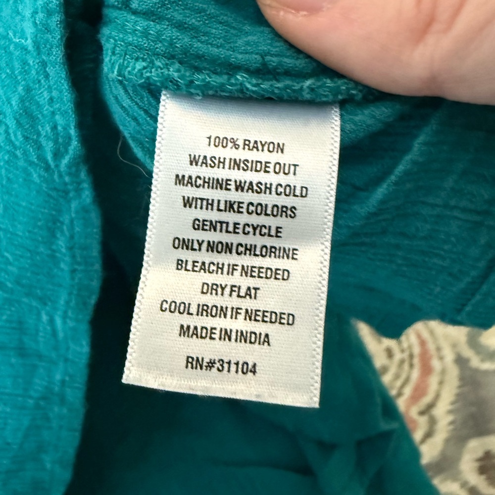 Wonderly Turquoise Blouse with Ruffle Detail - Picture 6 of 6